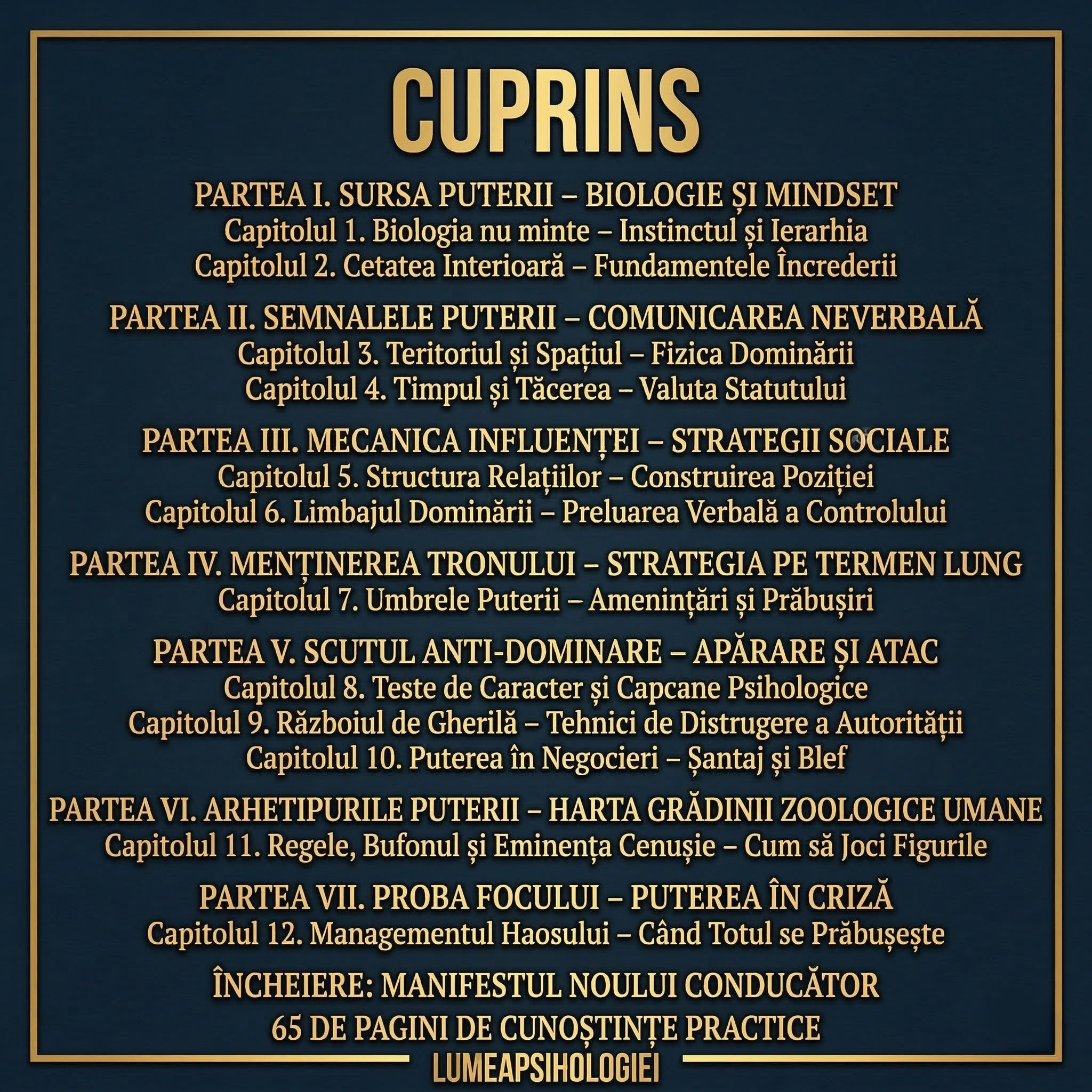 PSIHOLOGIA PUTERII ȘI DOMINAȚIEI - "MECANISMELE ASCUNSE ALE RELAȚIILOR ȘI EXERCITĂRII INFLUENȚEI"