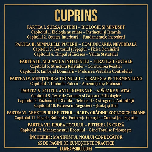 PSIHOLOGIA PUTERII ȘI DOMINAȚIEI - "MECANISMELE ASCUNSE ALE RELAȚIILOR ȘI EXERCITĂRII INFLUENȚEI"