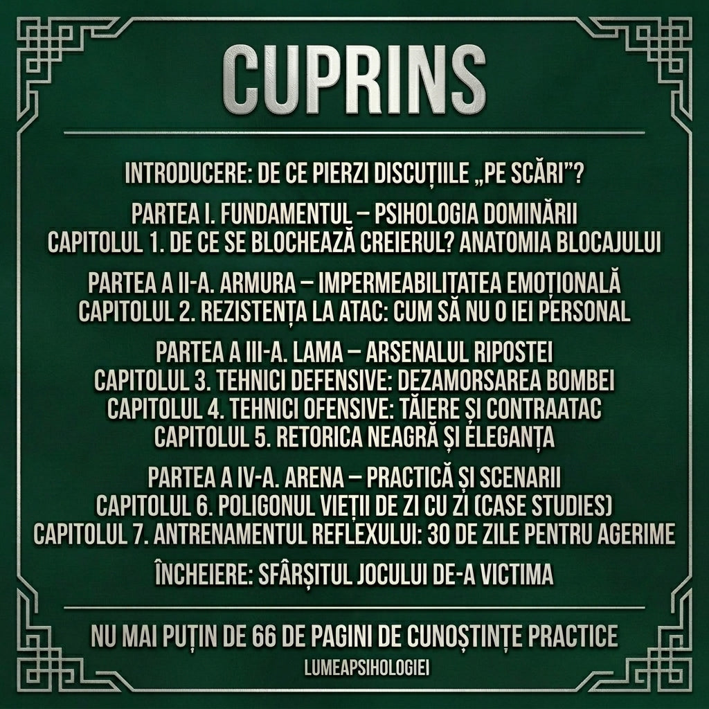 BRICIUL VERBAL - "ARTA RIPOSTEI TĂIOASE, CUM SĂ CÂȘTIGI DISCUȚIILE ȘI SĂ DOMINI ÎN CONVERSAȚIE"