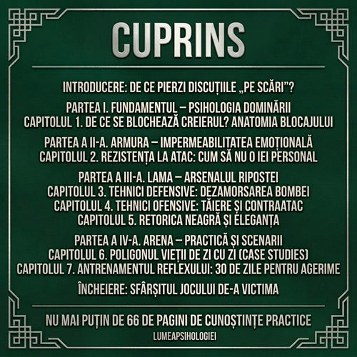 BRICIUL VERBAL - "ARTA RIPOSTEI TĂIOASE, CUM SĂ CÂȘTIGI DISCUȚIILE ȘI SĂ DOMINI ÎN CONVERSAȚIE"