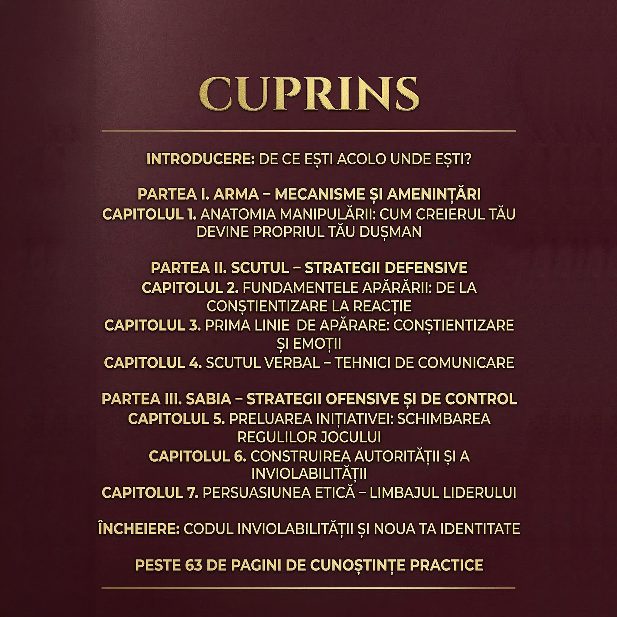 NU REACȚIONA - "STRATEGII DE REZISTENȚĂ LA MANIPULARE ȘI STRES"