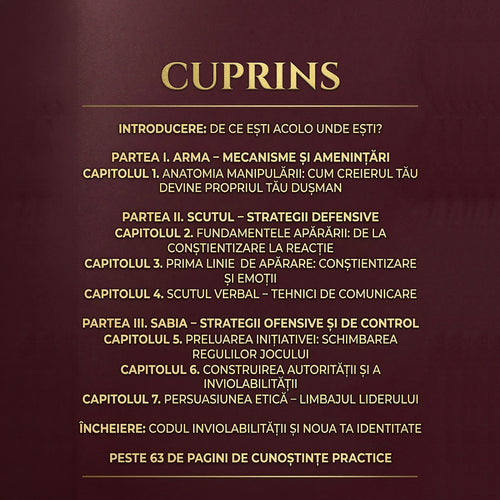 NU REACȚIONA - "STRATEGII DE REZISTENȚĂ LA MANIPULARE ȘI STRES"